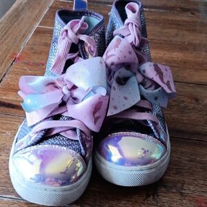 Jojo Siwa Kids Iridescent High-Top Sneakers with Bows